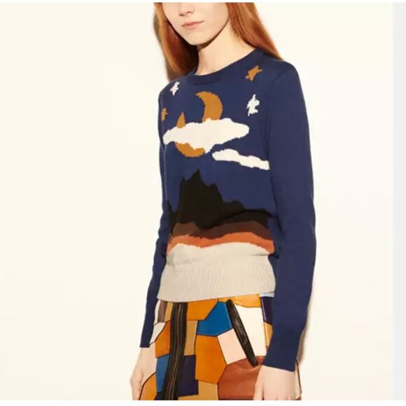Coach 1941 Moonscape Crewneck Intarsia Sweater Sz L - Picture 2 of 9